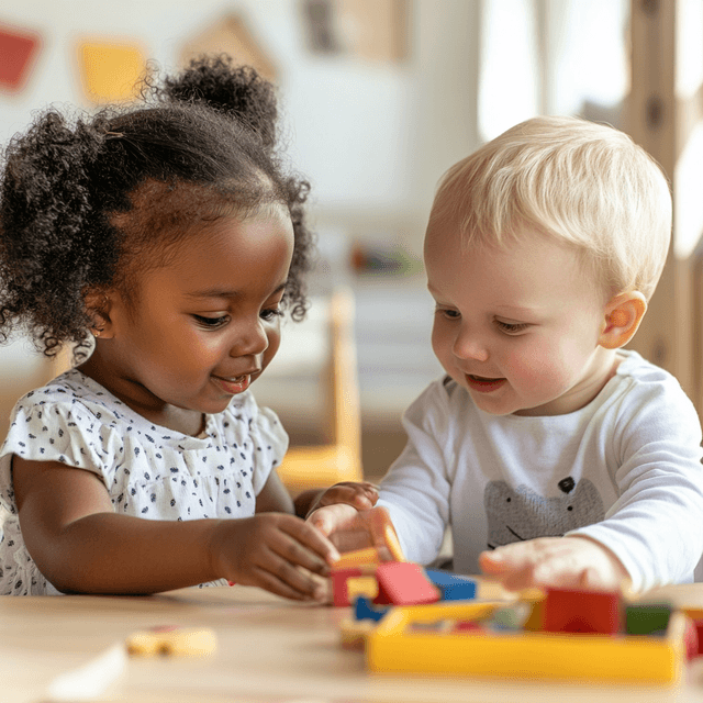 picture of kids in a daycare playing together